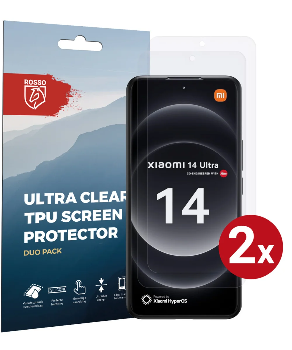 Rosso Xiaomi 14 Ultra Screen Protector Ultra Clear Duo Pack afbeelding 1