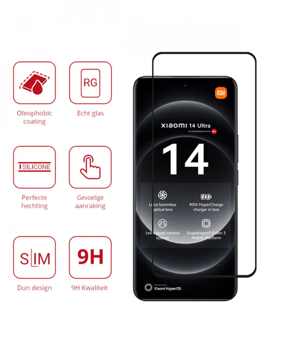 Rosso Xiaomi 14 Ultra 9H Tempered Glass Screen Protector afbeelding 2