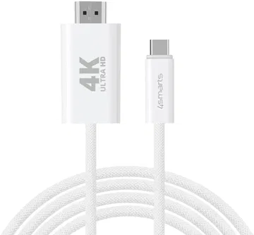 4smarts USB-C naar HDMI Video Kabel 4K 60Hz 2 Meter Wit