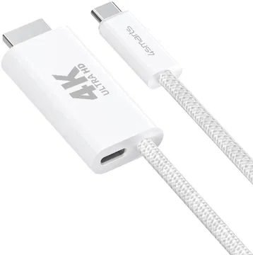 4smarts USB-C naar HDMI Video Kabel 4K 60Hz (100W) 2 Meter Wit