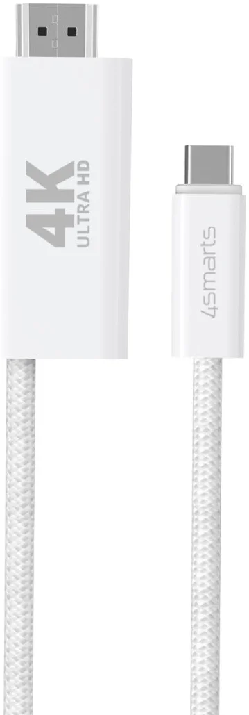4smarts USB-C naar HDMI Video Kabel 4K 60Hz (100W) 2 Meter Wit afbeelding 7