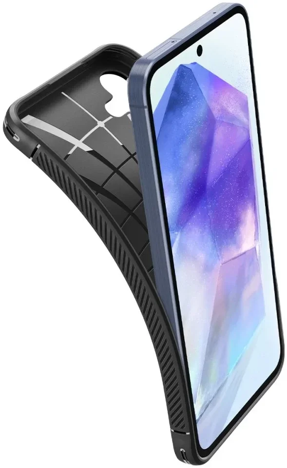 Spigen Rugged Armor Samsung Galaxy A55 Hoesje Back Cover Zwart afbeelding 2