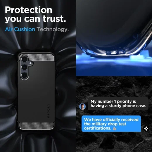 Spigen Rugged Armor Samsung Galaxy A55 Hoesje Back Cover Zwart afbeelding 3