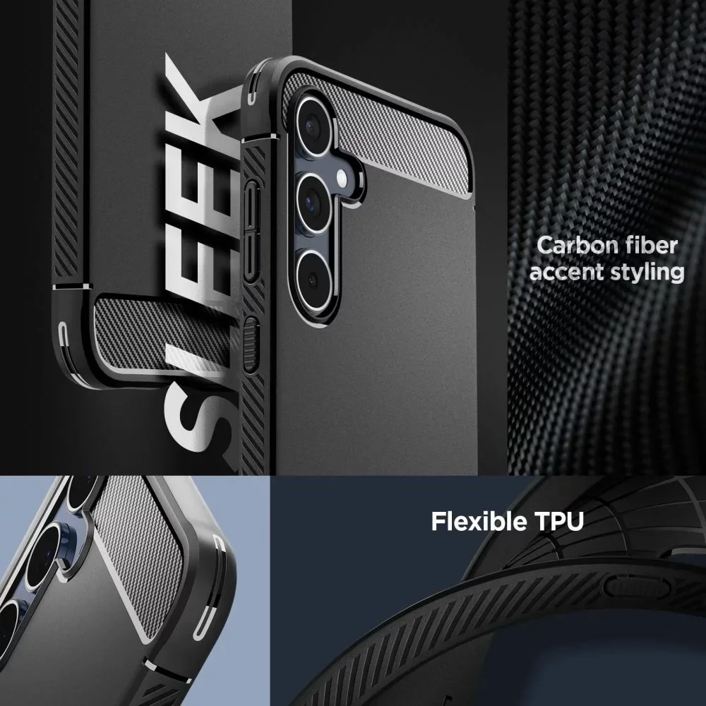 Spigen Rugged Armor Samsung Galaxy A55 Hoesje Back Cover Zwart afbeelding 4