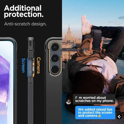 Spigen Rugged Armor Samsung Galaxy A55 Hoesje Back Cover Zwart afbeelding 6