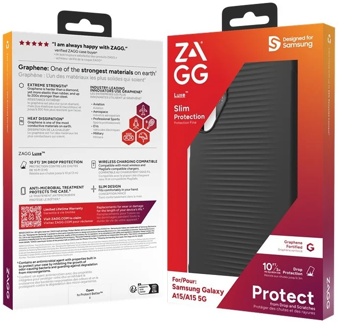 ZAGG Luxe Samsung Galaxy A15 Hoesje 3M Valbescherming Zwart afbeelding 14