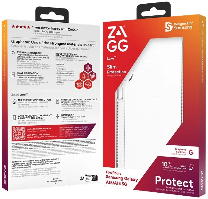ZAGG Luxe Samsung Galaxy A15 Hoesje 3M Valbescherming Transparant afbeelding 13