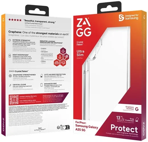 ZAGG Crystal Palace Samsung A25 Hoesje 4M Drop Proof Transparant afbeelding 3
