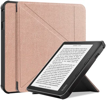 Kobo Sage Hoes Origami Book Case met Standaard Roze Goud