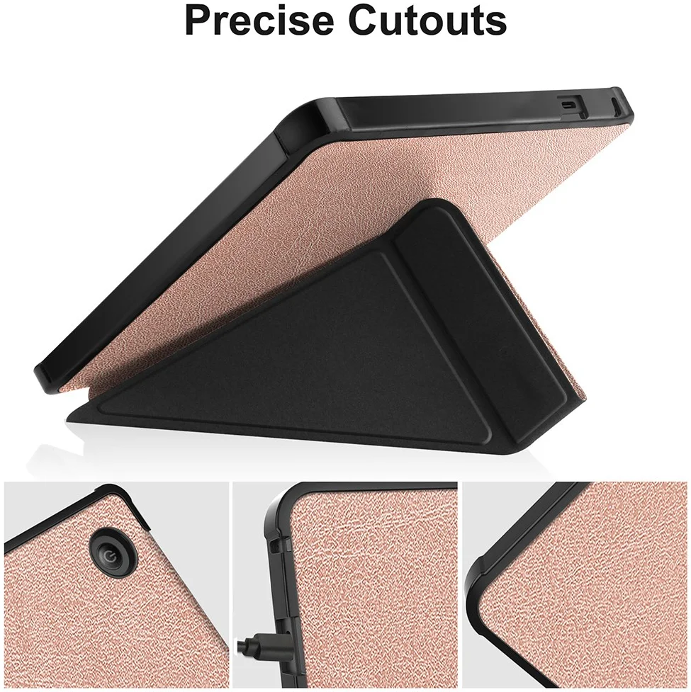 Kobo Sage Hoes Origami Book Case met Standaard Roze Goud afbeelding 6