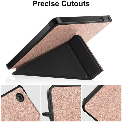 Kobo Sage Hoes Origami Book Case met Standaard Roze Goud afbeelding 6