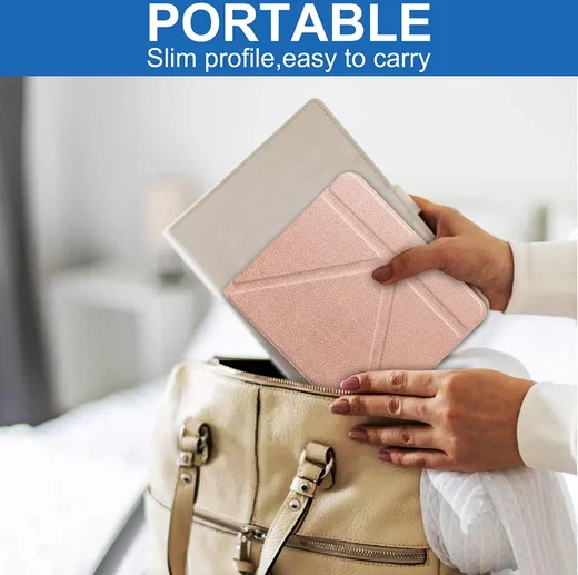Kobo Sage Hoes Origami Book Case met Standaard Roze Goud afbeelding 9