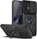 Motorola Edge 30 Neo Hoesje met Camera Slider en Kickstand Ring Zwart afbeelding 1