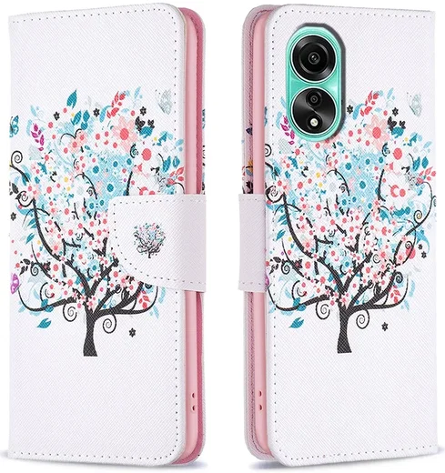 Oppo A78 4G Hoesje Portemonnee Book Case Boom Print afbeelding 1