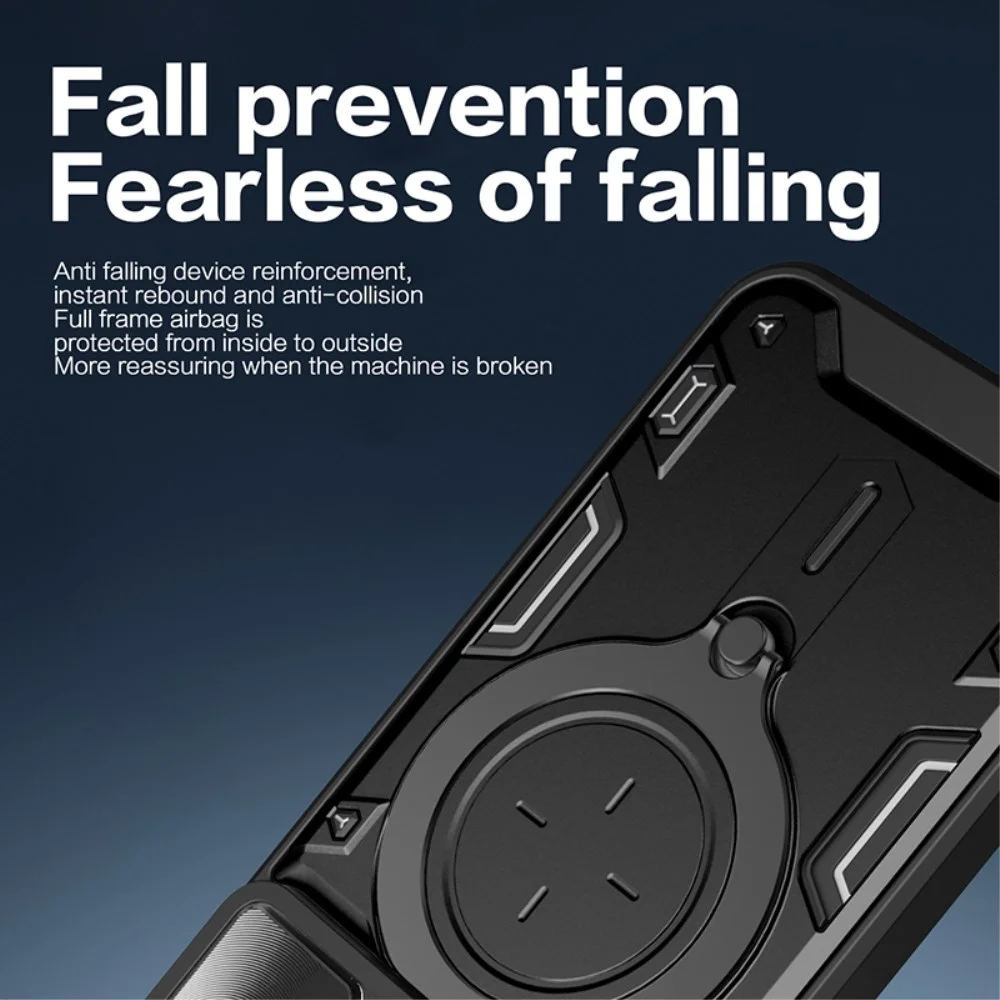 Motorola Edge 30 Neo Hoesje met Magnetische Kickstand Ring Zwart afbeelding 2