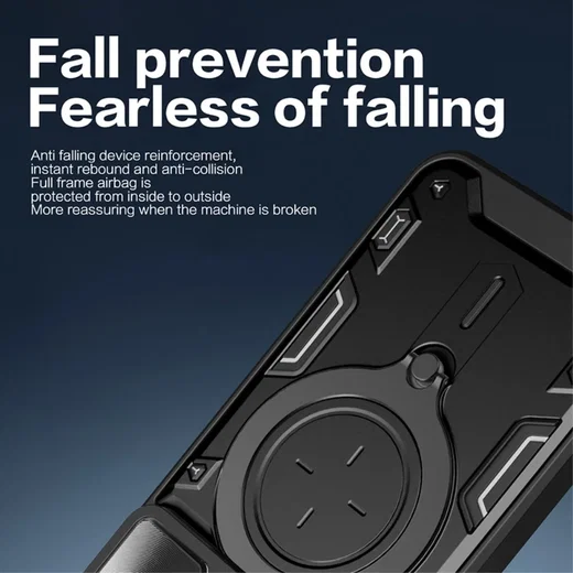 Motorola Edge 30 Neo Hoesje met Magnetische Kickstand Ring Zwart afbeelding 2