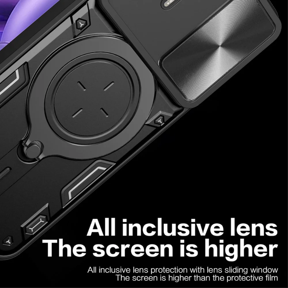 Motorola Edge 30 Neo Hoesje met Magnetische Kickstand Ring Zwart afbeelding 7