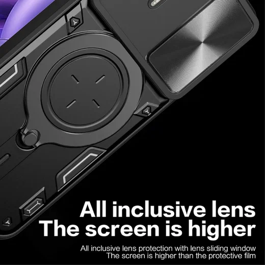 Motorola Edge 30 Neo Hoesje met Magnetische Kickstand Ring Zwart afbeelding 7