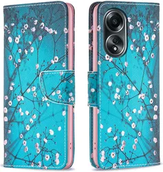 Oppo A58 4G / A98 Hoesje Portemonnee Book Case Bloemen Print afbeelding