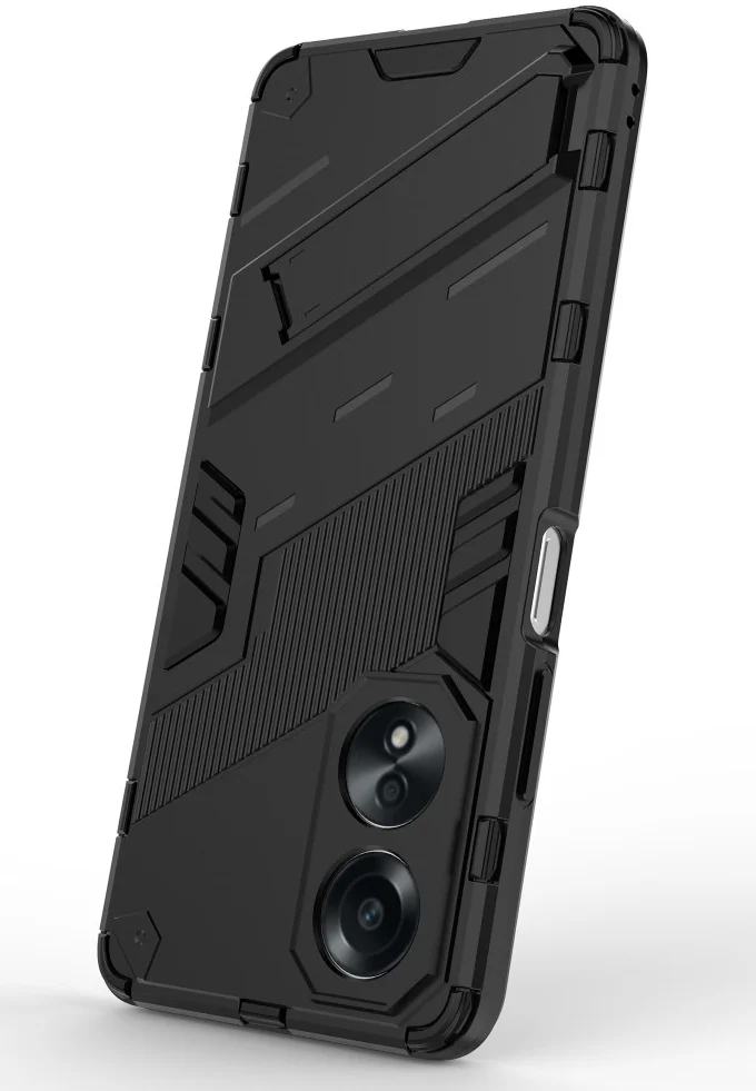 Oppo A58 Hoesje Shockproof Kickstand Back Cover Zwart afbeelding 4
