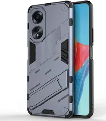 Oppo A58 Hoesje Shockproof Kickstand Back Cover Donker Blauw afbeelding