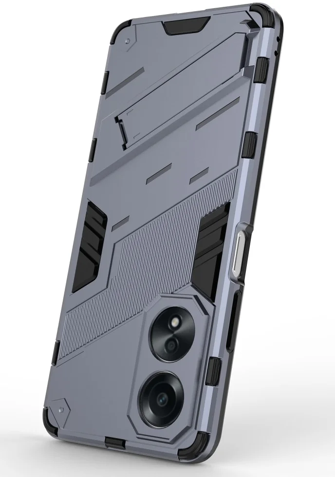 Oppo A58 Hoesje Shockproof Kickstand Back Cover Donker Blauw afbeelding 3