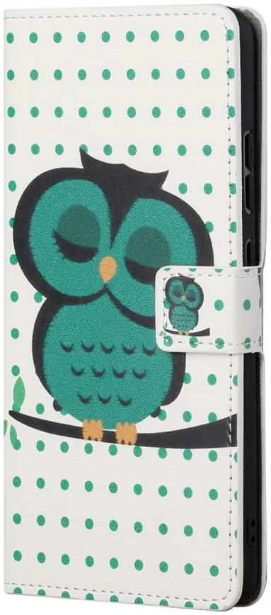 Google Pixel 8a Hoesje Portemonnee Book Case Uil Print afbeelding 4