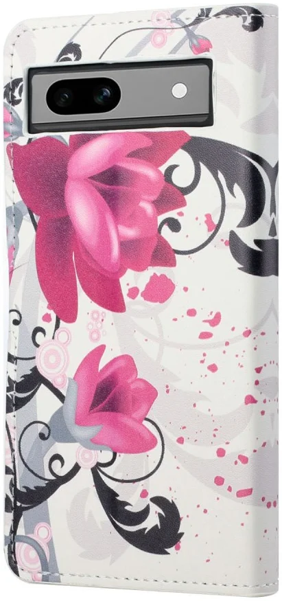 Google Pixel 8a Hoesje Portemonnee Book Case Bloemen Print afbeelding 5
