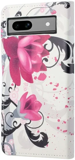 Google Pixel 8a Hoesje Portemonnee Book Case Bloemen Print afbeelding 5