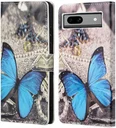 Google Pixel 8a Hoesje Portemonnee Book Case Vlinder Print