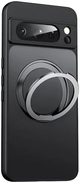 Google Pixel 8a Hoesje met MagSafe Back Cover met Ring Kickstand Zwart