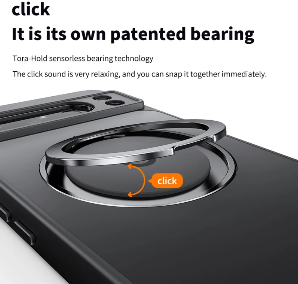 Google Pixel 8a Hoesje met MagSafe Back Cover met Ring Kickstand Zwart afbeelding 3