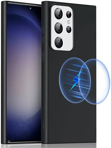 Samsung Galaxy S24 Ultra Hoesje TPU met MagSafe Back Cover Zwart afbeelding 1