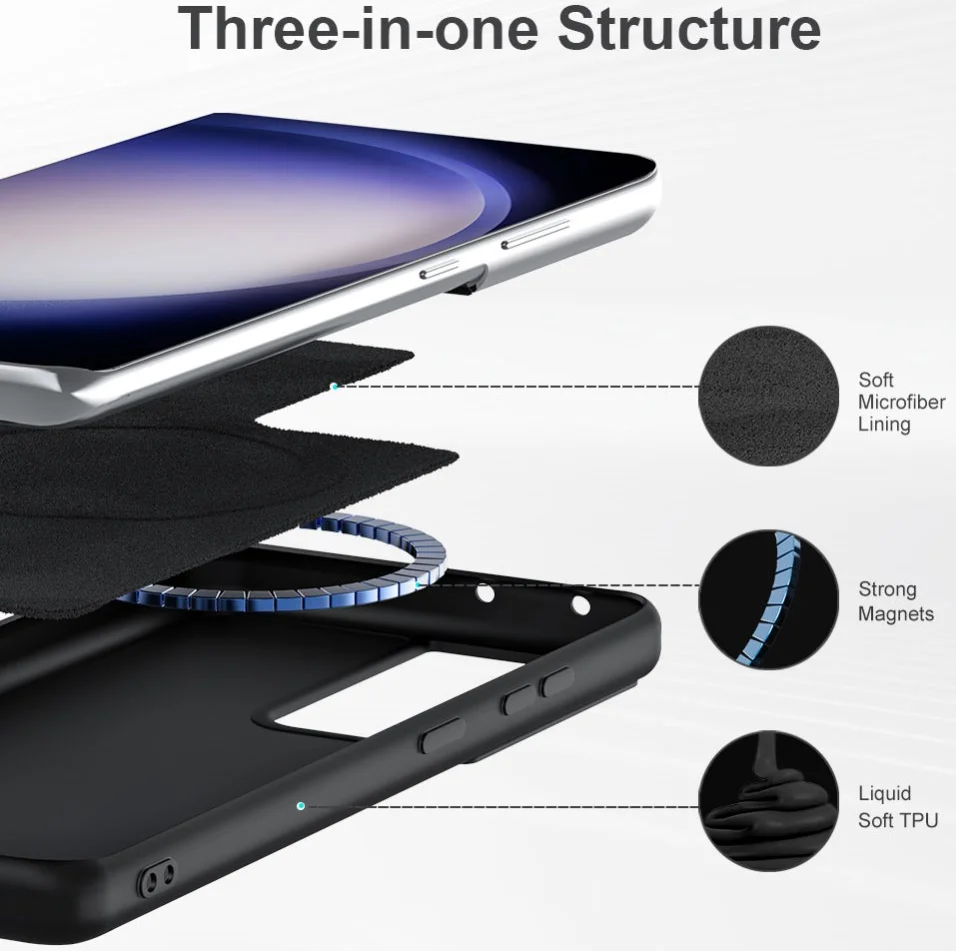 Samsung Galaxy S24 Ultra Hoesje TPU met MagSafe Back Cover Zwart afbeelding 2