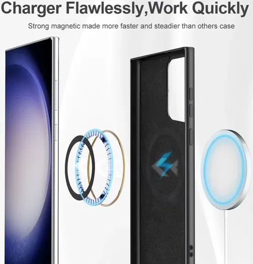 Samsung Galaxy S24 Ultra Hoesje TPU met MagSafe Back Cover Zwart afbeelding 5