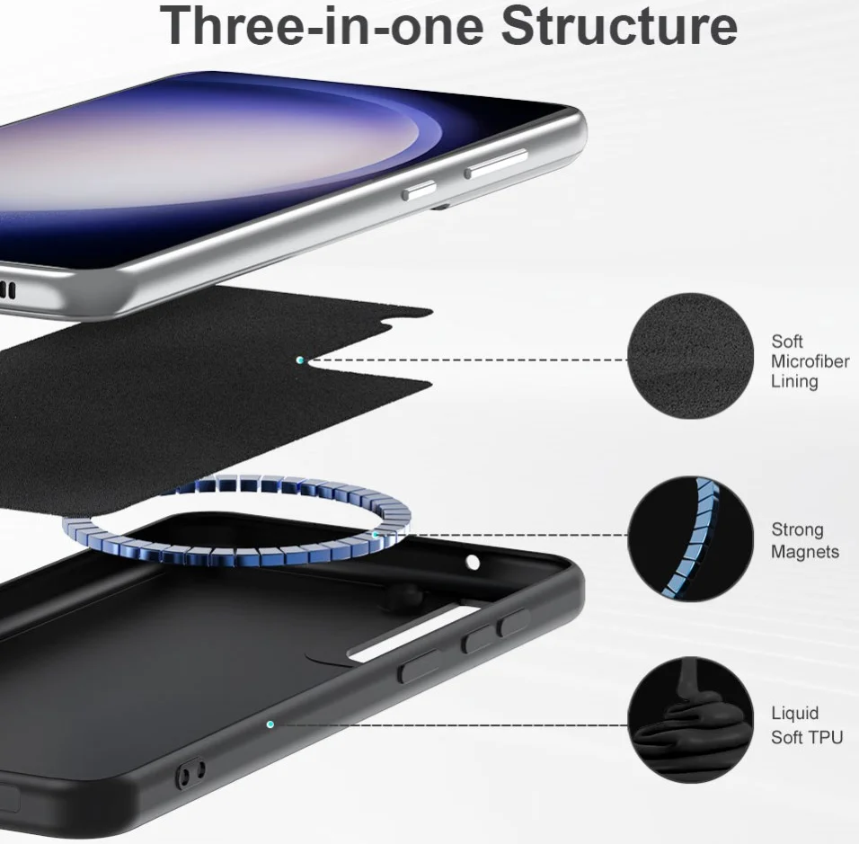 Samsung Galaxy S24 Plus Hoesje TPU met MagSafe Back Cover Zwart afbeelding 2
