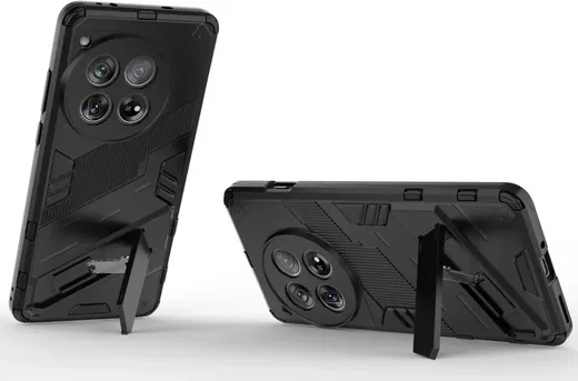 OnePlus 12 Hoesje Shockproof Kickstand Back Cover Zwart afbeelding 2