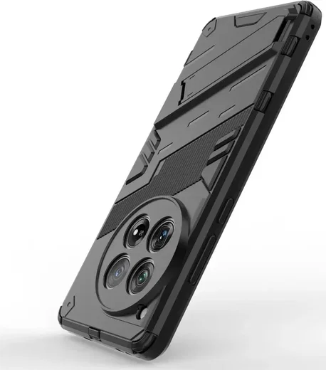 OnePlus 12 Hoesje Shockproof Kickstand Back Cover Zwart afbeelding 6