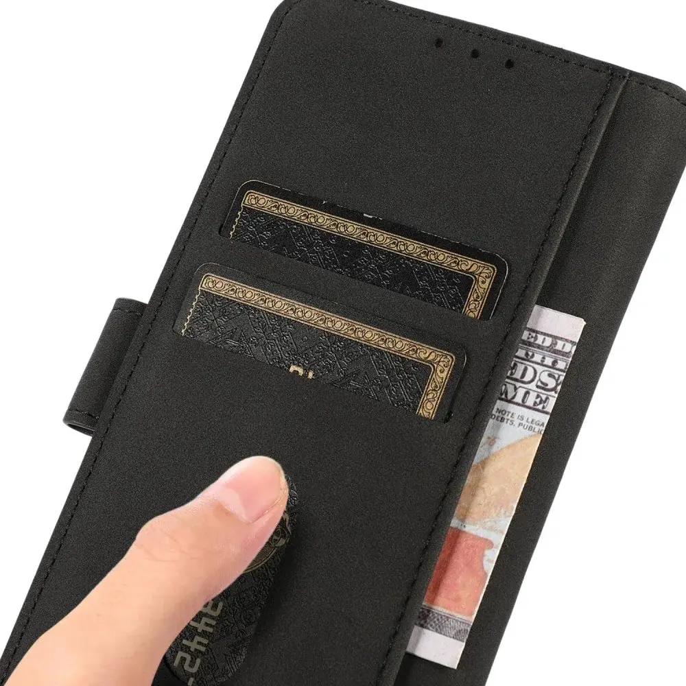 KHAZNEH Samsung Galaxy Xcover 7 Hoesje Retro Wallet Book Case Zwart afbeelding 4