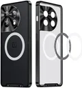 OnePlus 12 Hoesje met MagSafe Back Cover Transparant/Zwart