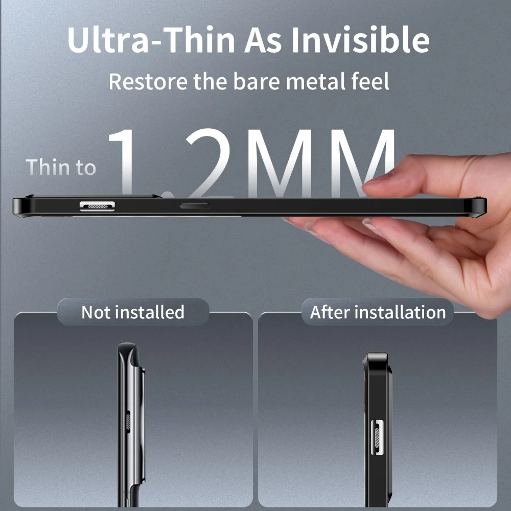 OnePlus 12 Hoesje met MagSafe Back Cover Transparant/Zwart afbeelding 6