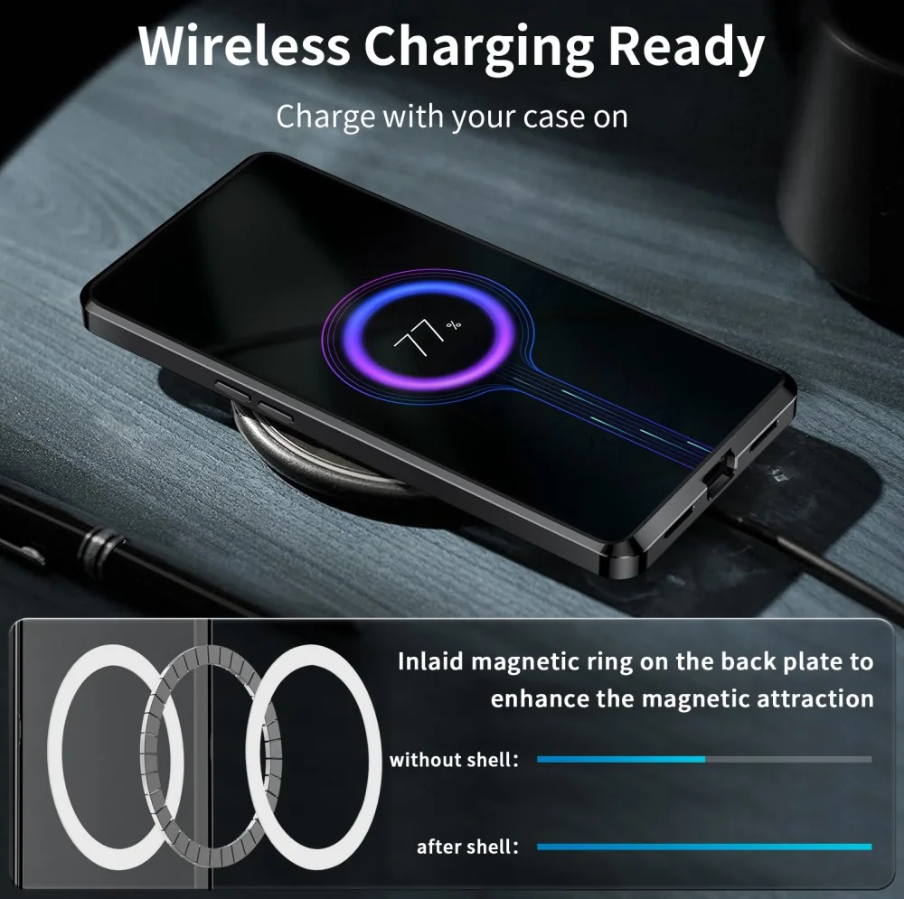 OnePlus 12 Hoesje met MagSafe Back Cover Transparant/Zwart afbeelding 8