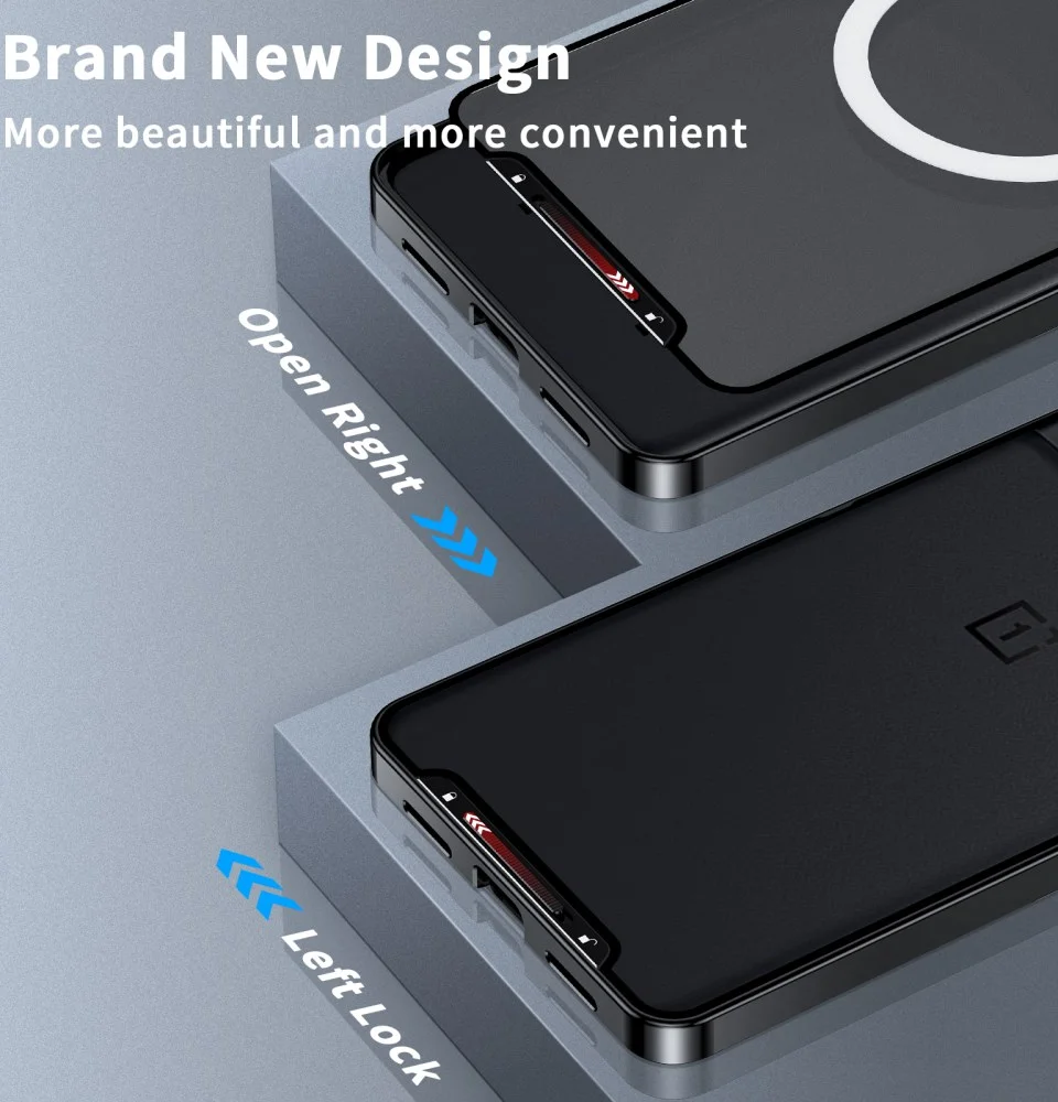 OnePlus 12 Hoesje met MagSafe Back Cover Transparant/Zwart afbeelding 9