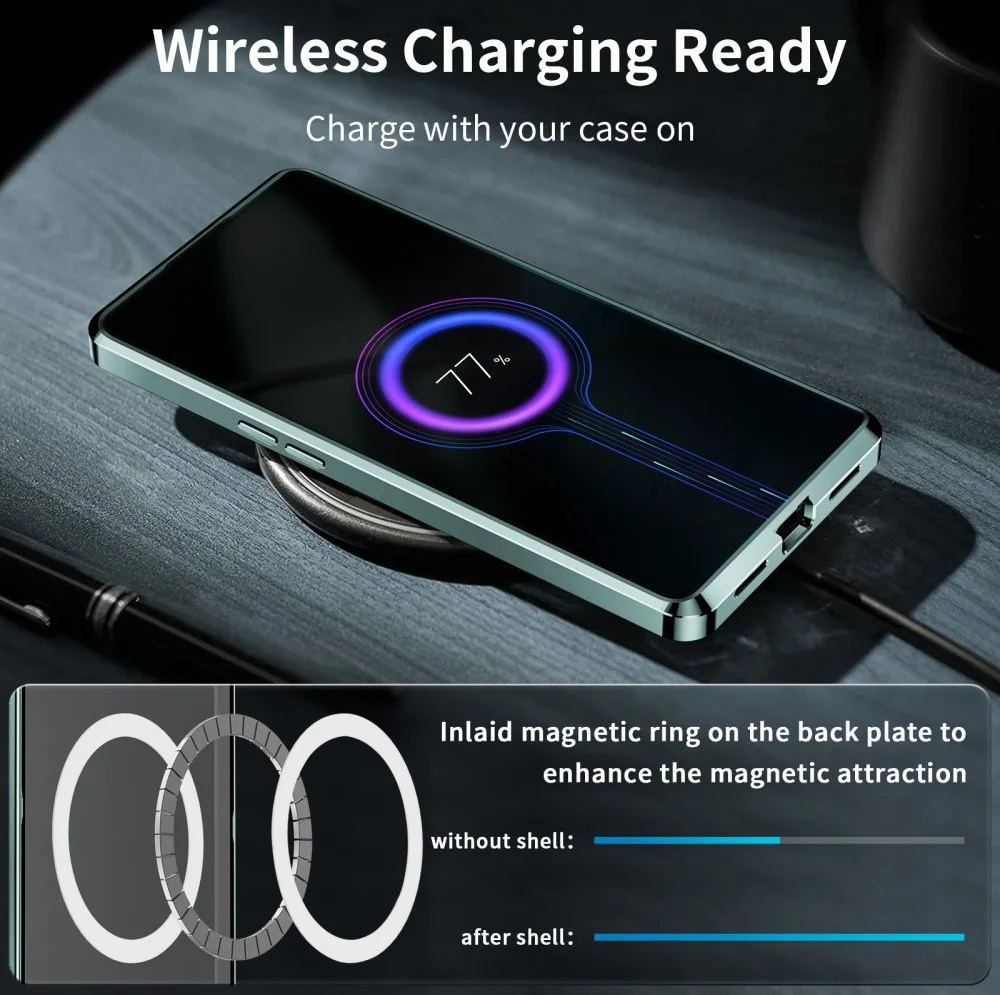 OnePlus 12 Hoesje met MagSafe Back Cover Transparant/Groen afbeelding 8