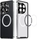 OnePlus 12 Hoesje met MagSafe Back Cover Transparant/Zilver