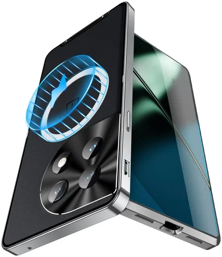 OnePlus 12 Hoesje met MagSafe Back Cover Transparant/Zilver afbeelding 11