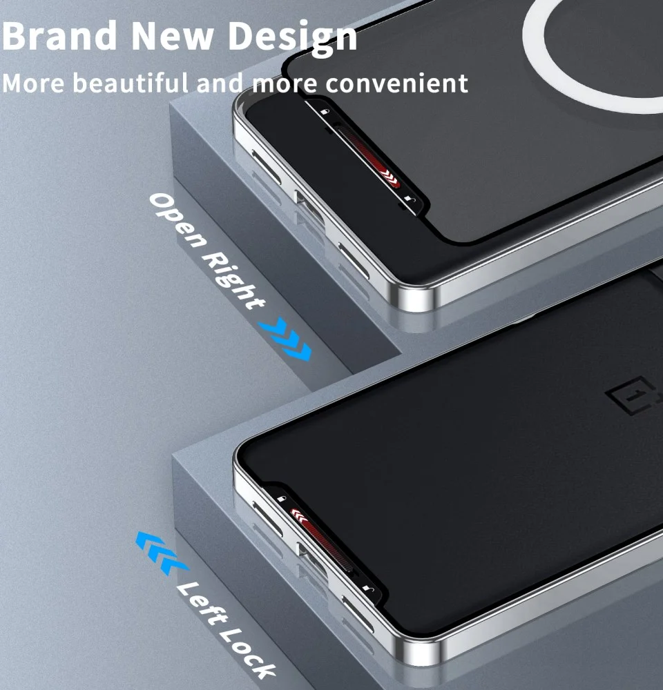 OnePlus 12 Hoesje met MagSafe Back Cover Transparant/Zilver afbeelding 6