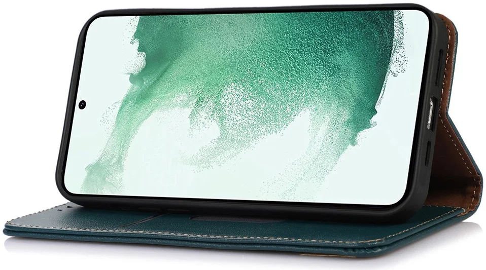 KHAZNEH Samsung Galaxy Xcover 7 Hoesje RFID Book Case Leer Groen afbeelding 3