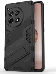 OnePlus 12R Hoesje Shockproof Kickstand Back Cover Zwart afbeelding
