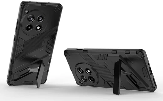 OnePlus 12R Hoesje Shockproof Kickstand Back Cover Zwart afbeelding 2